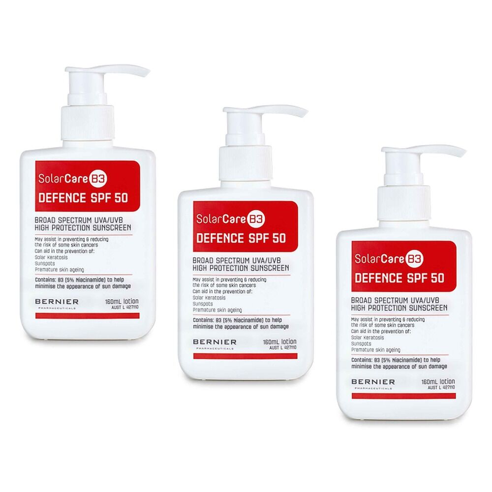 SolarCare B3 SPF50 Defence Sunscreen 160mL Pack of 3