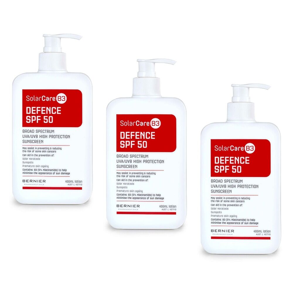 SolarCare B3 SPF50 Defence Sunscreen 400mL Pack of 3