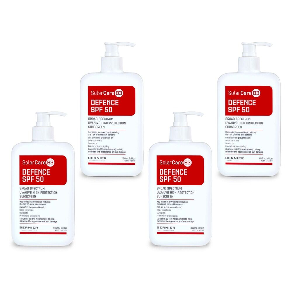 SolarCare B3 SPF50 Defence Sunscreen 400mL Pack of 4