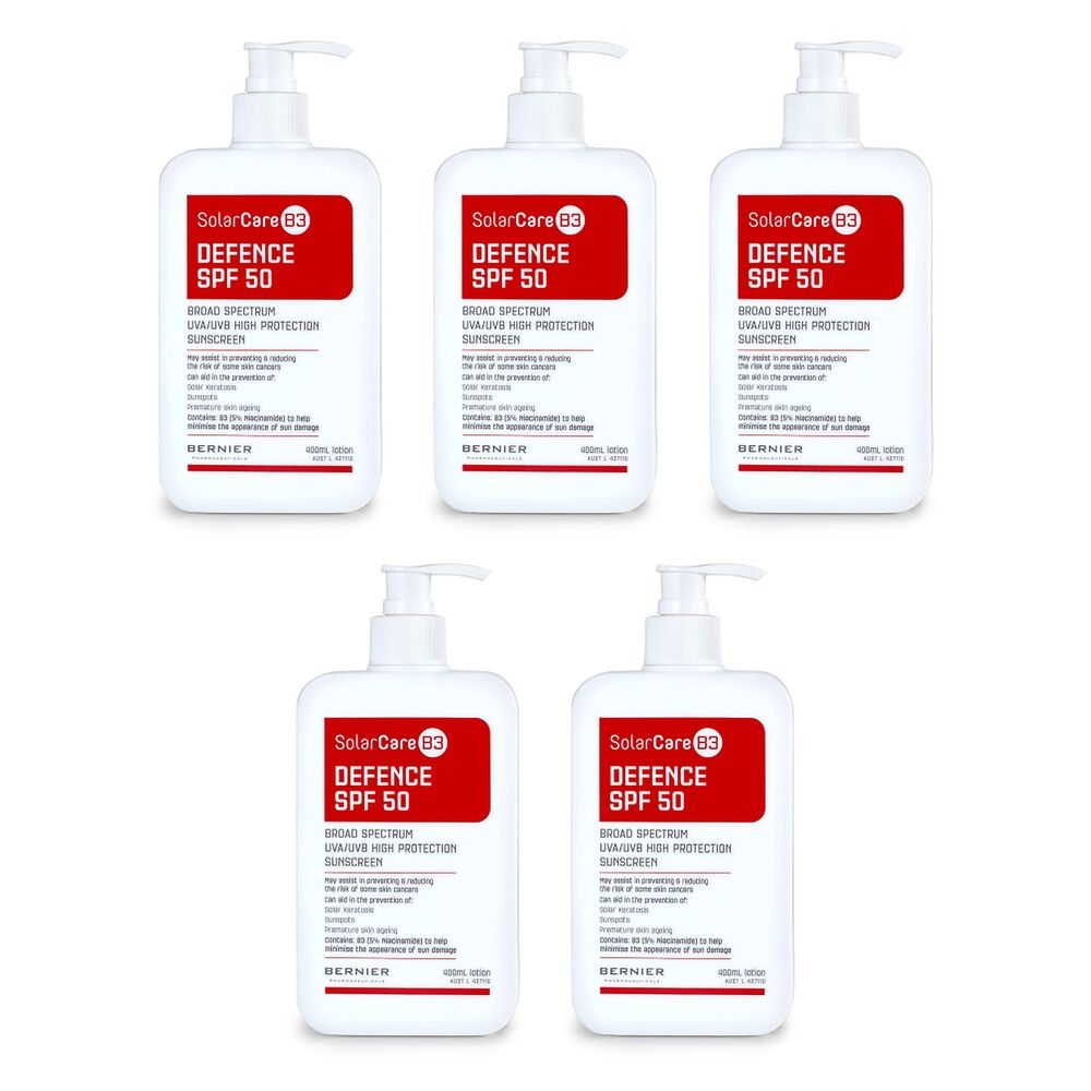 SolarCare B3 SPF50 Defence Sunscreen 400mL Pack of 5