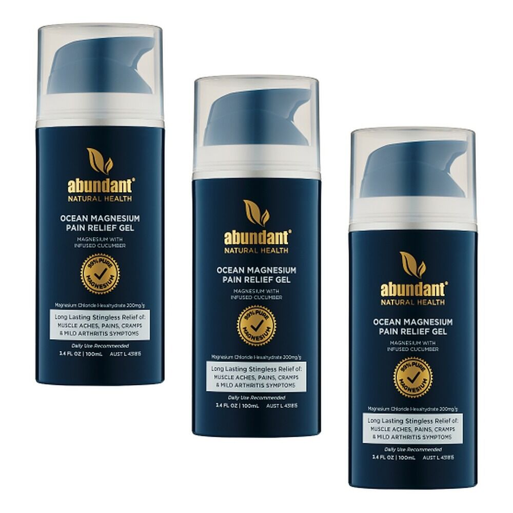 Abundant Ocean Magnesium Pain Relief Gel 100mL Pack of 3