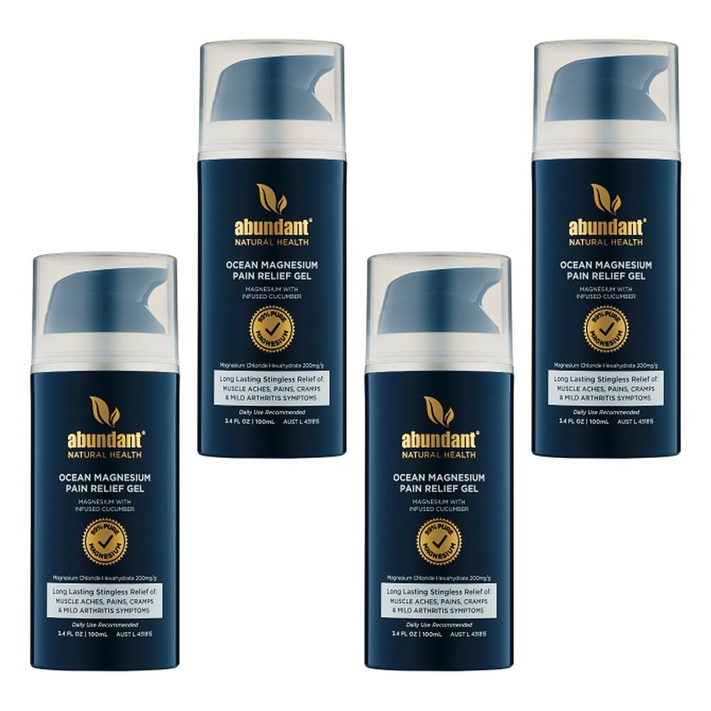 Abundant Ocean Magnesium Pain Relief Gel 100mL Pack of 4