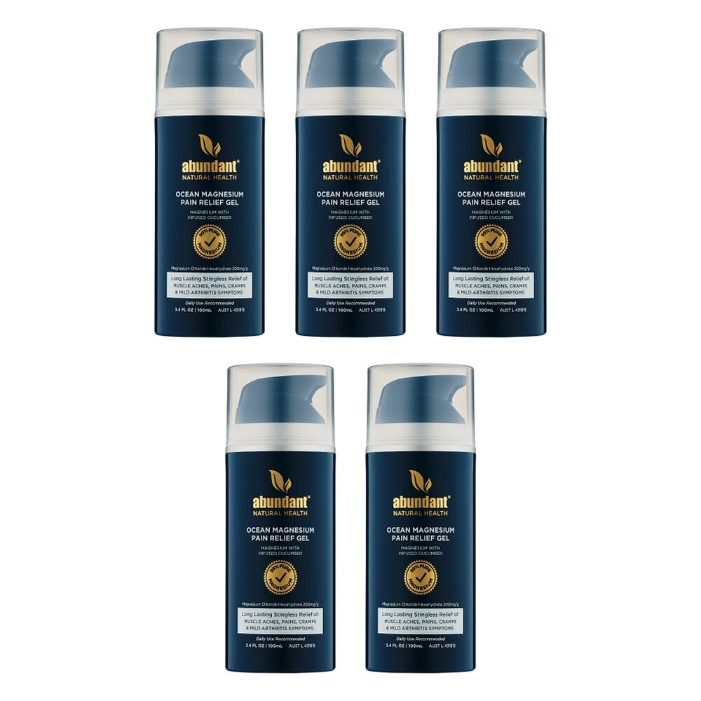 Abundant Ocean Magnesium Pain Relief Gel 100mL Pack of 5