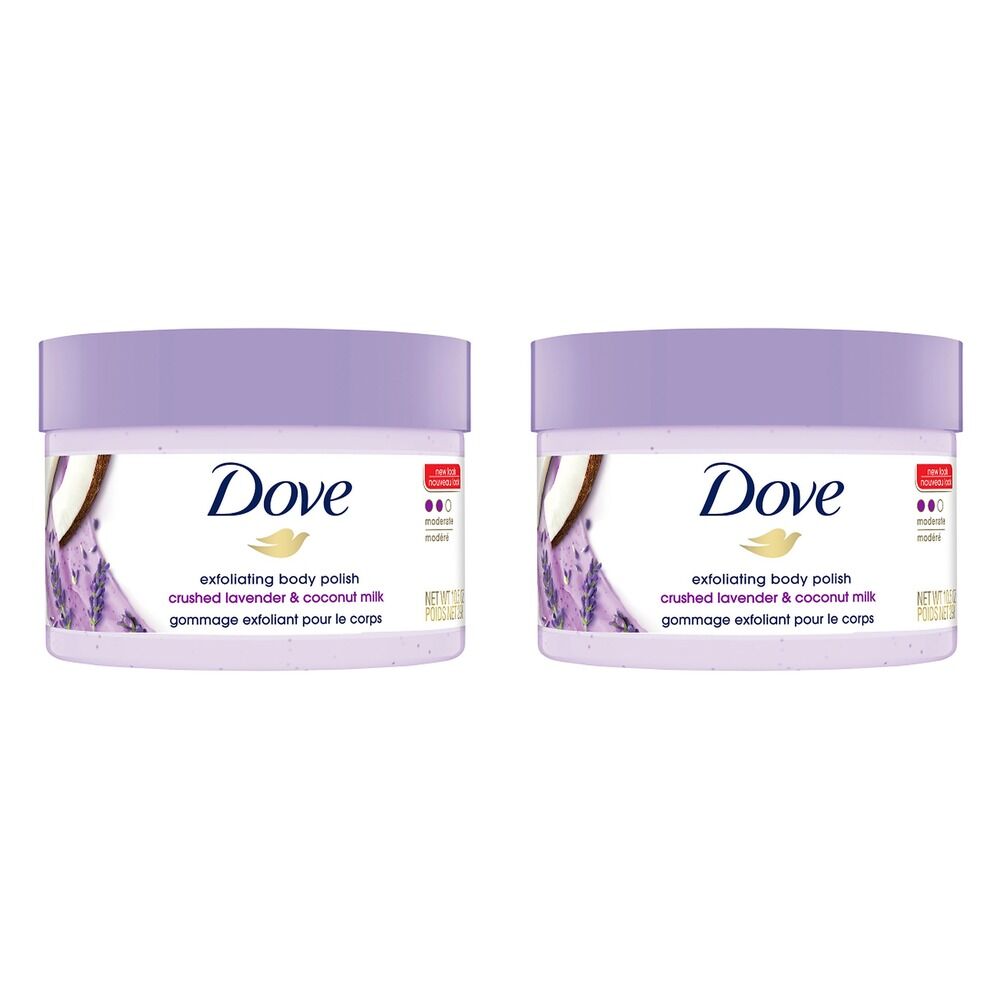 Dove Exfoliating Body Polish Crushed Lavender & Coconut Milk 298g Pack of 2
