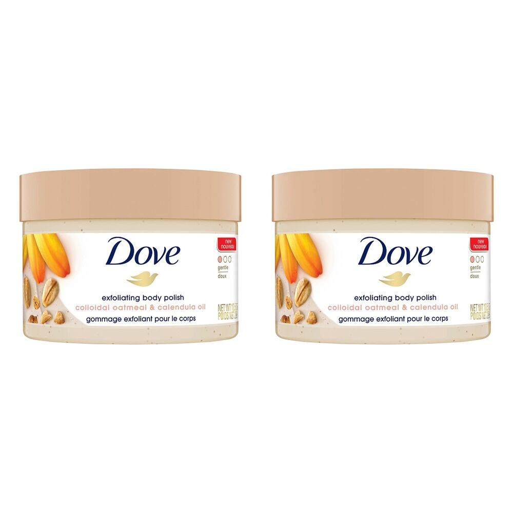 Dove Exfoliating Body Polish Colloidal Oatmeal & Calendula Oil 298g Pack of 2