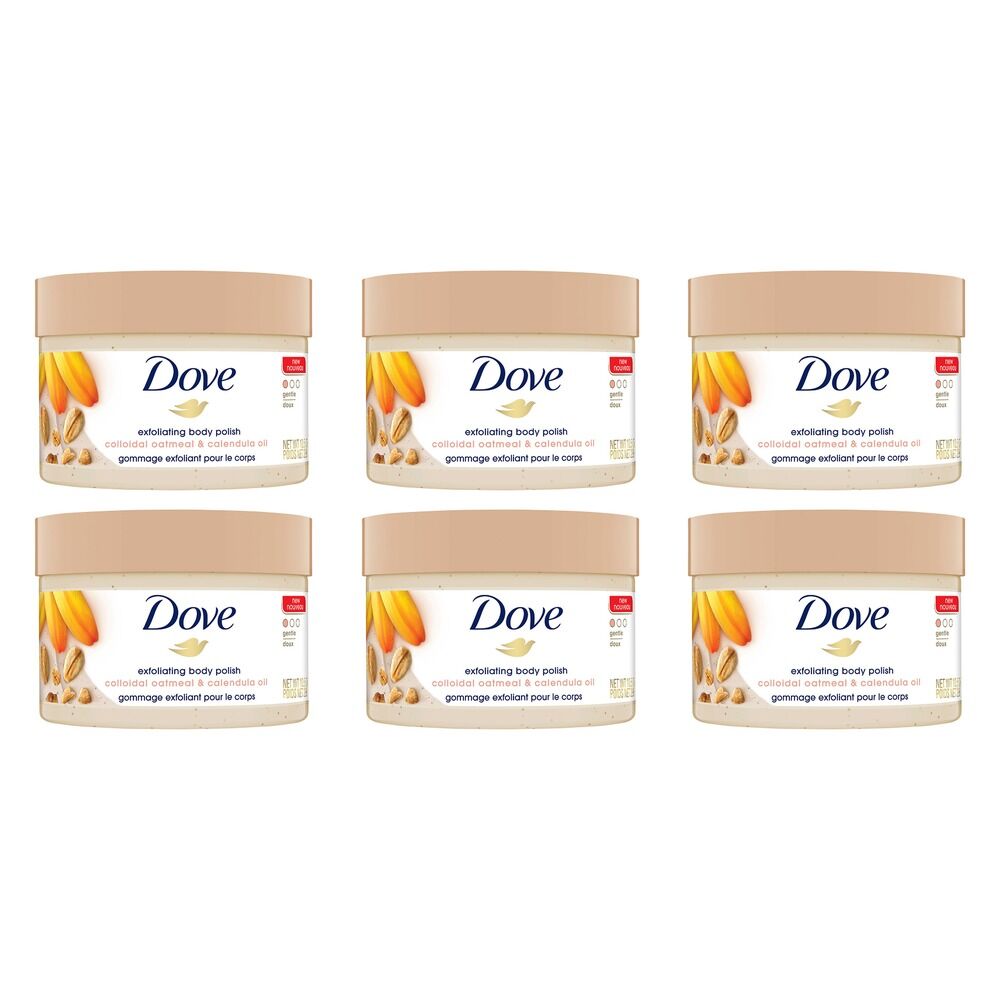 Dove Exfoliating Body Polish Colloidal Oatmeal & Calendula Oil 298g Pack of 6
