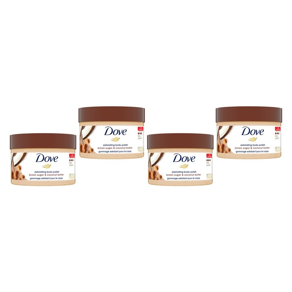 Dove Exfoliating Body Polish Brown Sugar & Coconut Butter 298g Pack of 4