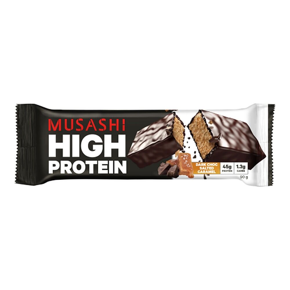 Musashi High Protein Bar Dark Chocolate Salted Caramel 90g x 12