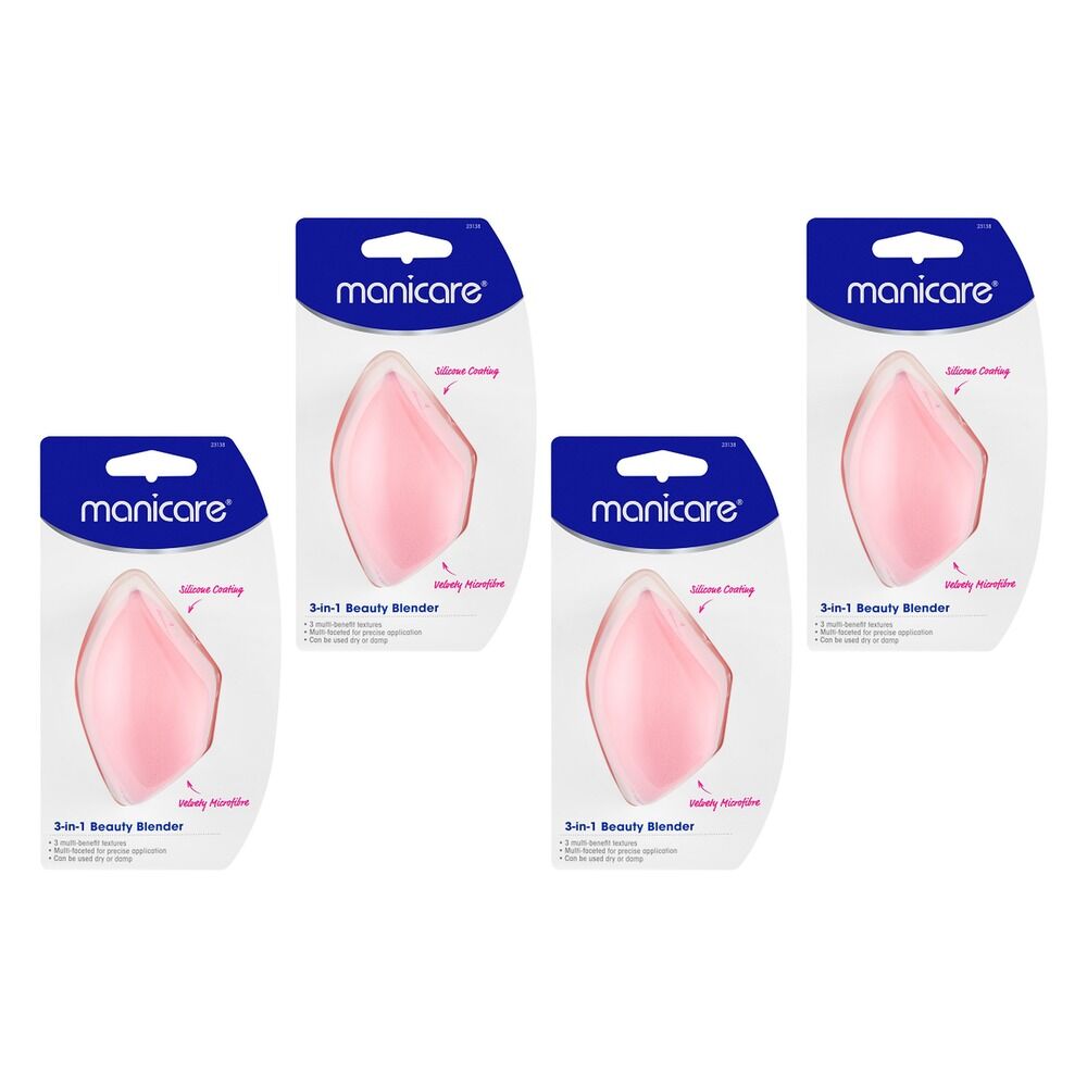Manicare 3-in-1 Beauty Blender Pink x 6 Bundle of 4