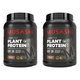 Musashi Recover Plant Protein Chocolate 900g Pack of 2