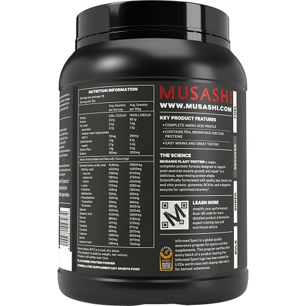 Musashi Recover Plant Protein Chocolate 900g