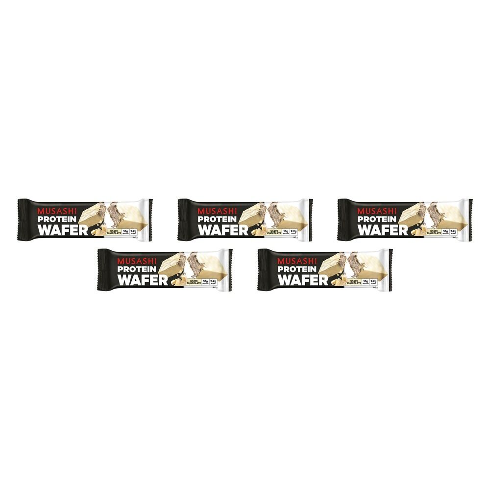 Musashi Protein Wafer White Chocolate 40g x 12 Bundle of 5