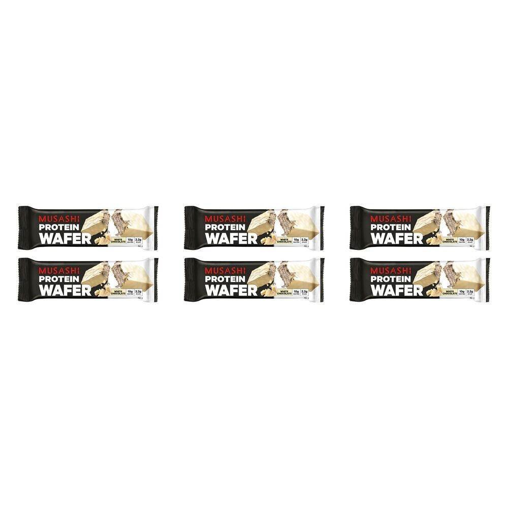 Musashi Protein Wafer White Chocolate 40g x 12 Bundle of 6