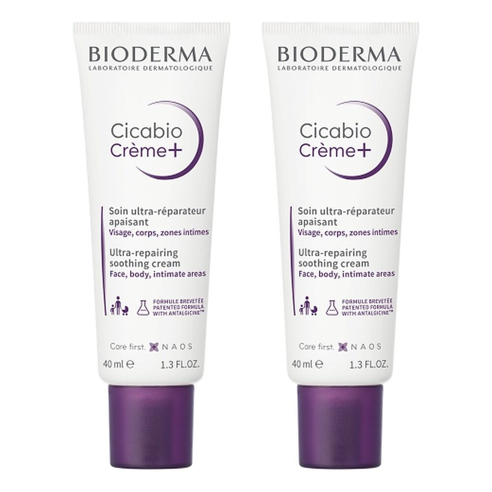 Bioderma Cicabio Creme+ Restorative Soothing Cream 40mL Pack of 2