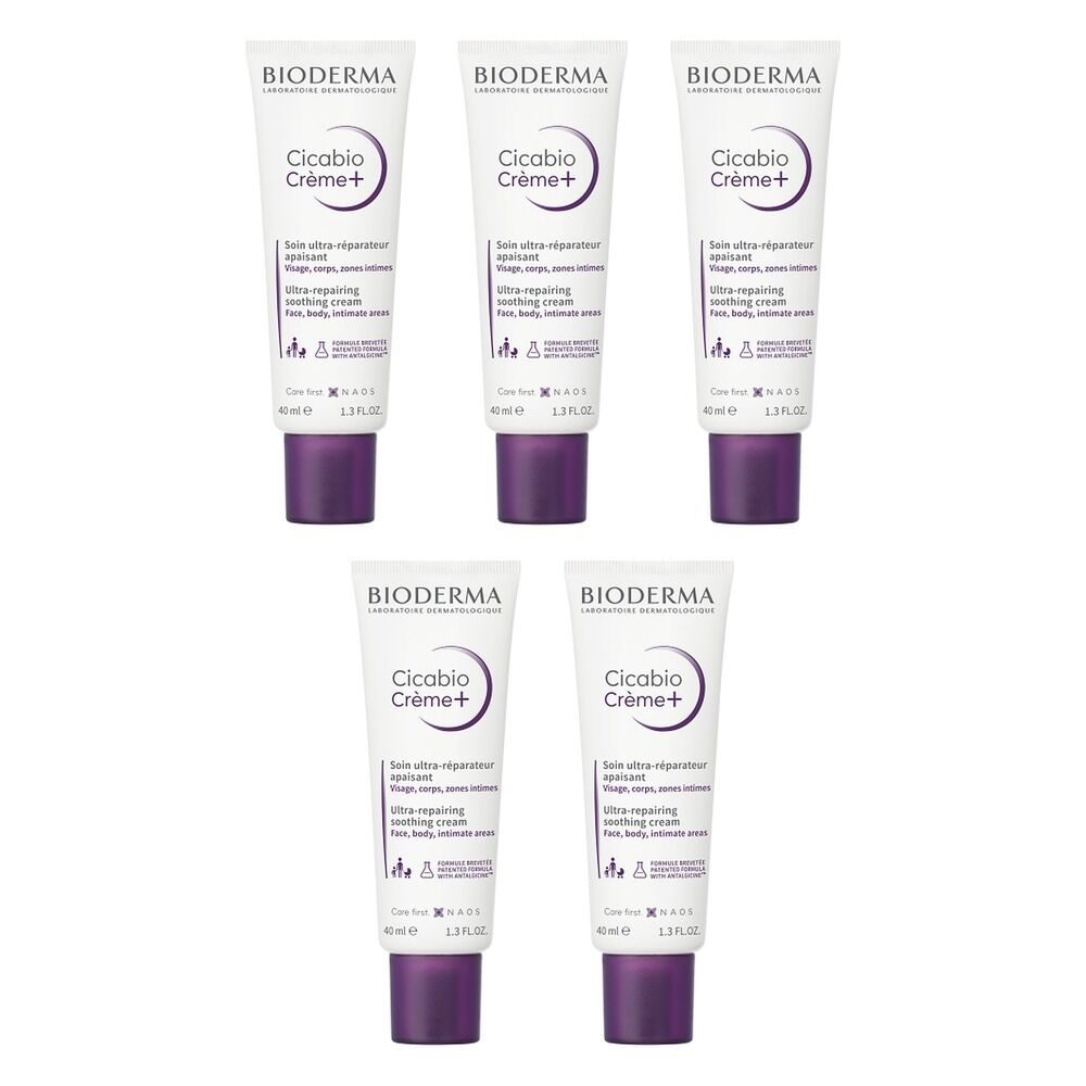 Bioderma Cicabio Creme+ Restorative Soothing Cream 40mL Pack of 5