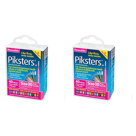 Piksters Interdental Brushes Pink Size 00 40 Pack Bundle of 2