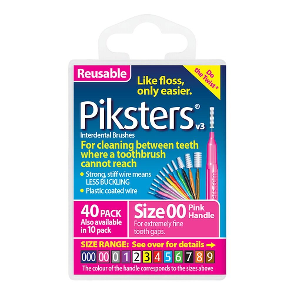 Piksters Interdental Brushes Pink Size 00 40 Pack