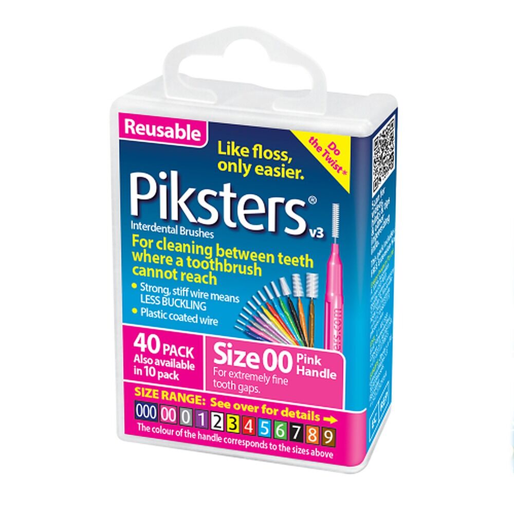 Piksters Interdental Brushes Pink Size 00 40 Pack