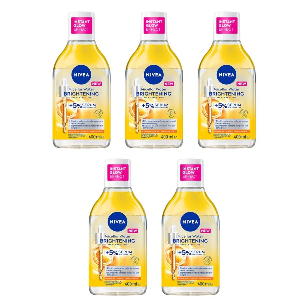 NIVEA Brightening Serum Micellar Water 400mL Pack of 5