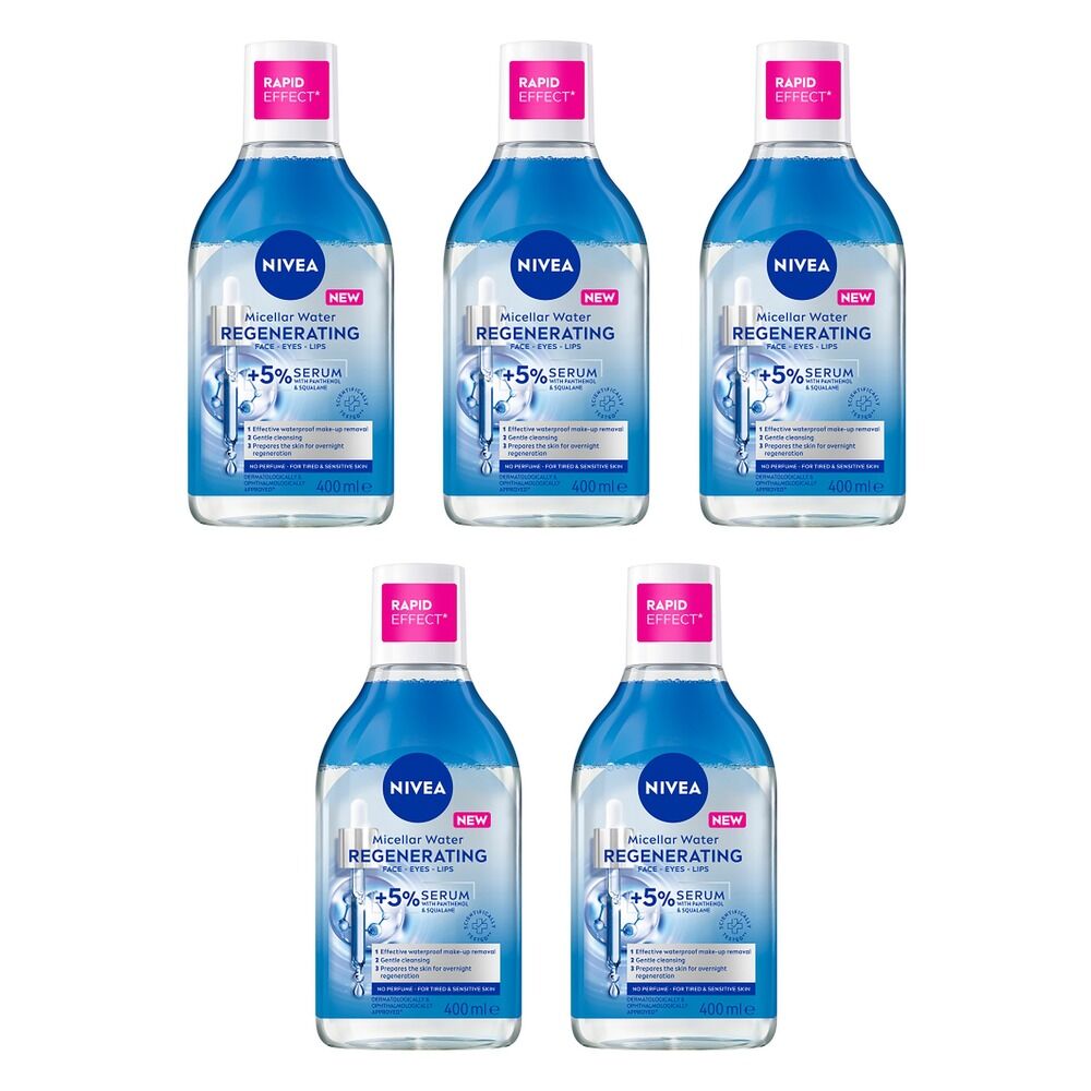 NIVEA Regenerating Serum Micellar Water 400mL Pack of 5