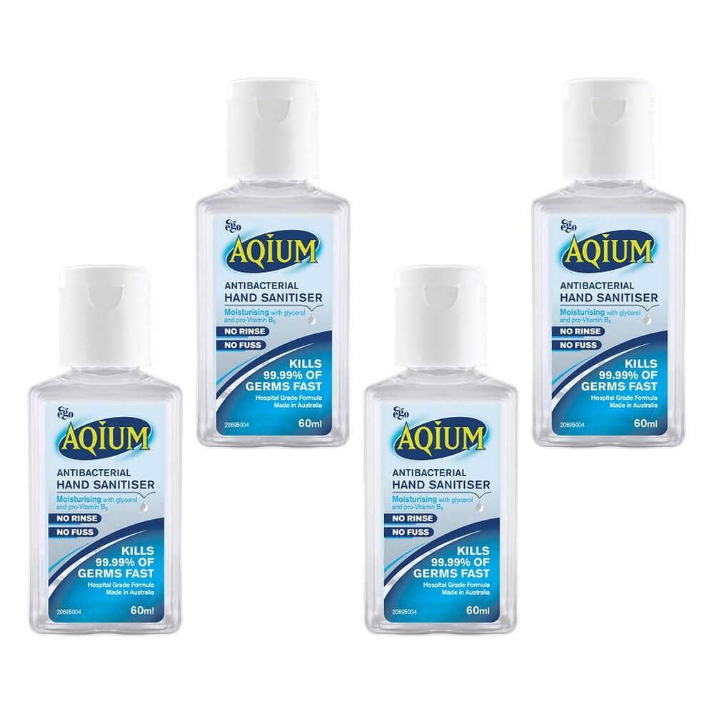 Ego Aqium Antibacterial Hand Sanitiser 60mL Pack of 4