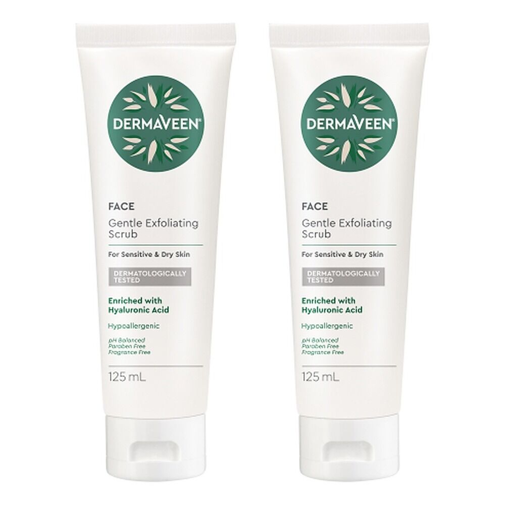DermaVeen Face Gentle Exfoliating Scrub 125mL Pack of 2