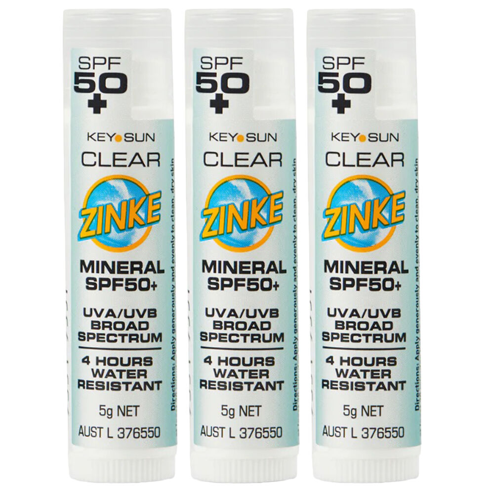 ZINKE SPF 50 Plus Clear Mineral Zinc Stick 5g Pack of 3