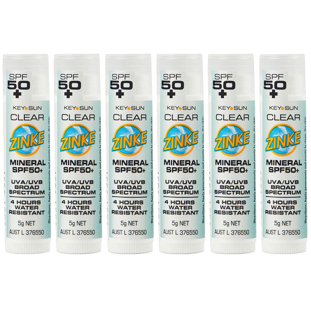 ZINKE SPF 50 Plus Clear Mineral Zinc Stick 5g Pack of 6