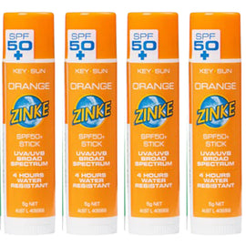 ZINKE SPF 50 Plus Orange Zinc Stick 5g Pack of 4