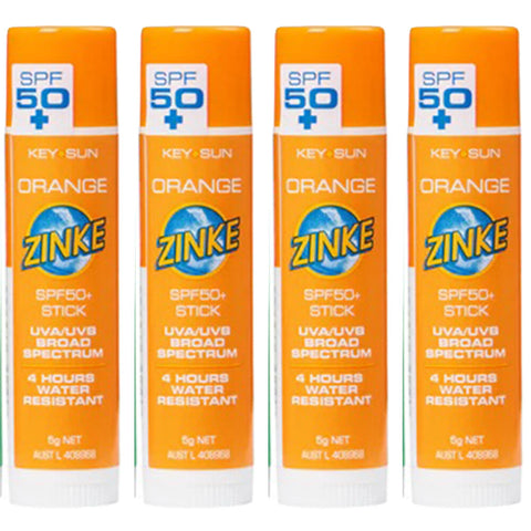 ZINKE SPF 50 Plus Orange Zinc Stick 5g Pack of 4