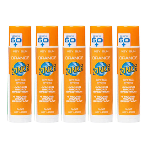 ZINKE SPF 50 Plus Orange Zinc Stick 5g Pack of 5