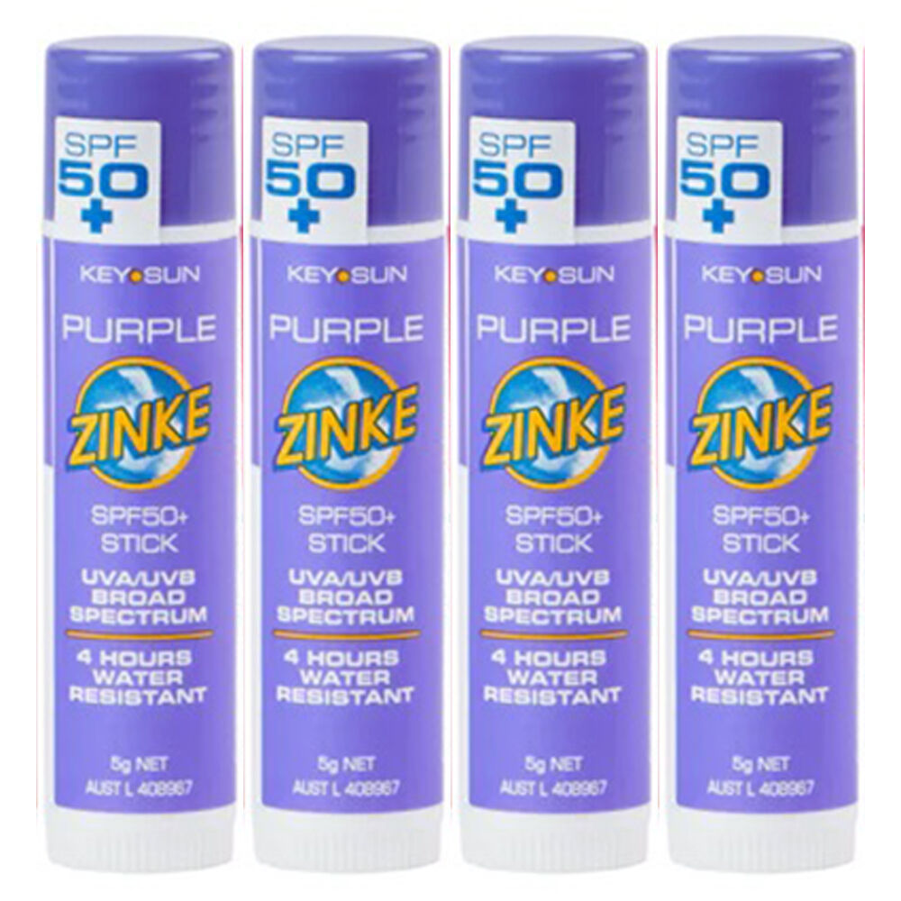 ZINKE SPF 50 Plus Purple Zinc Stick 5g Pack of 4