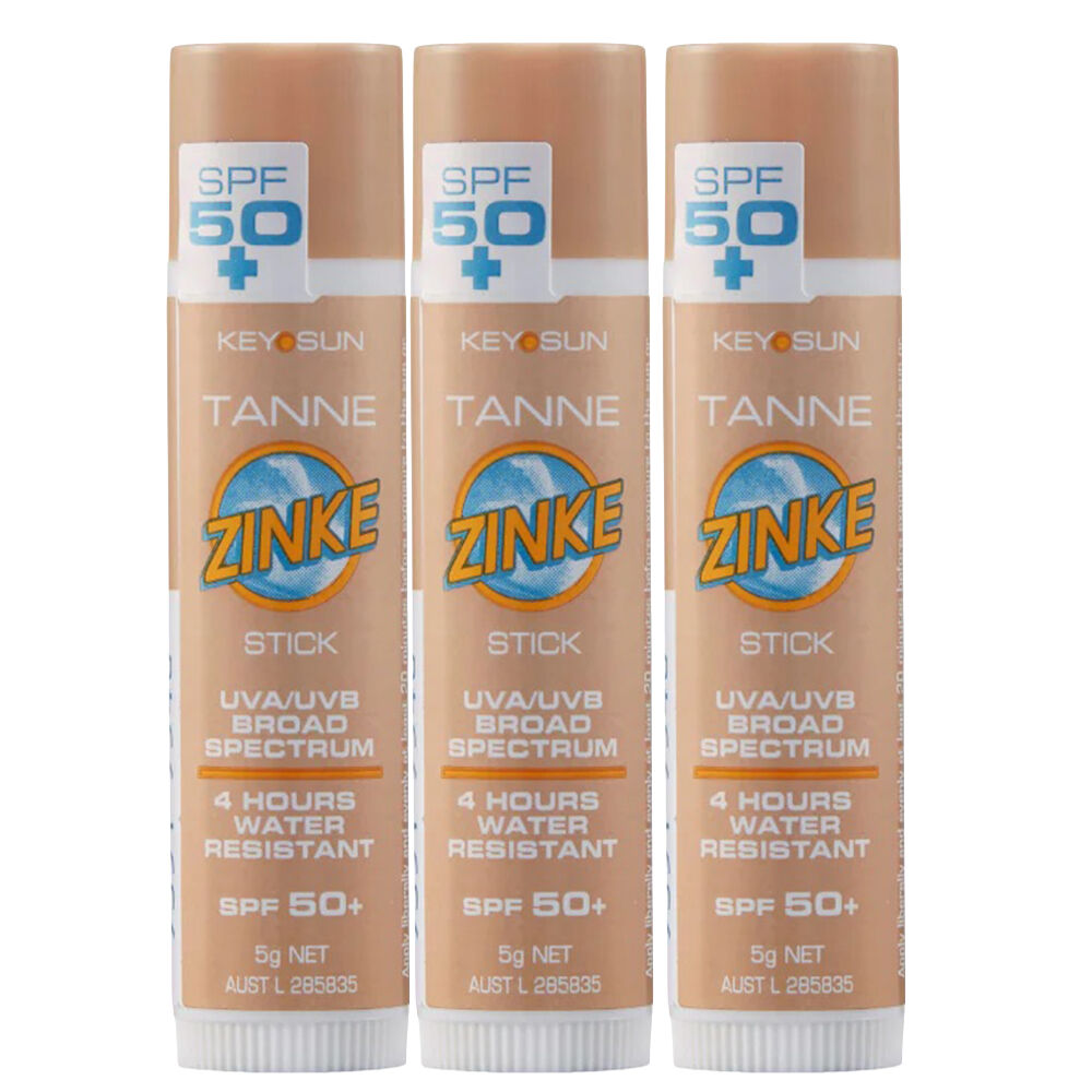 ZINKE SPF 50 Plus Tanne Zinc Stick 5g Pack of 3