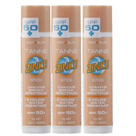ZINKE SPF 50 Plus Tanne Zinc Stick 5g Pack of 3