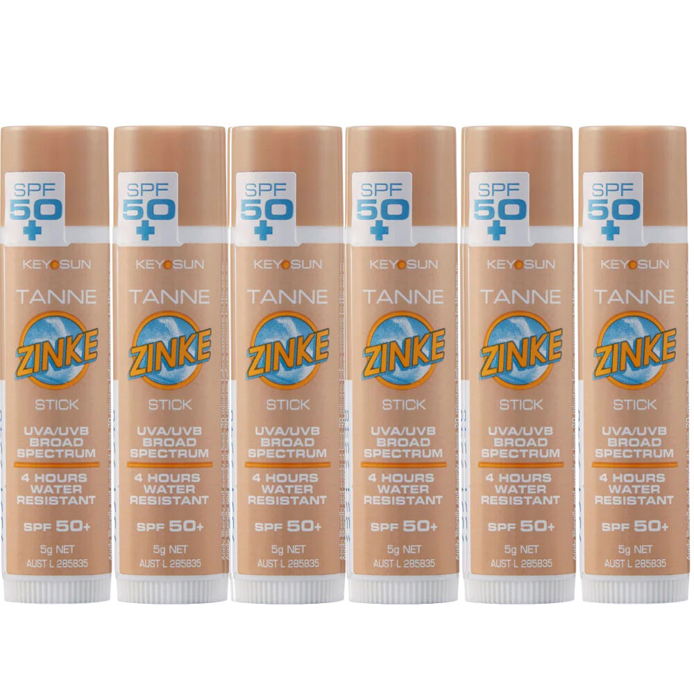 ZINKE SPF 50 Plus Tanne Zinc Stick 5g Pack of 6