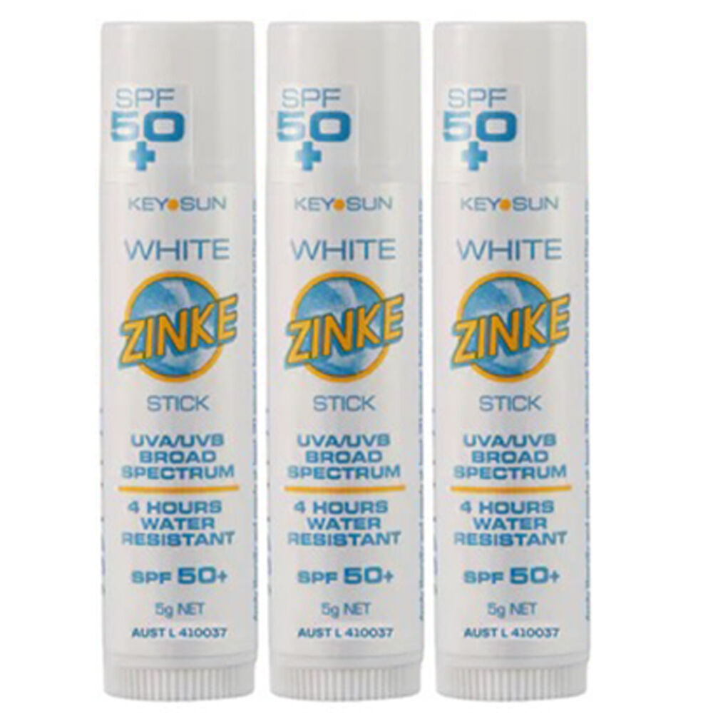 ZINKE SPF 50 Plus White Zinc Stick 5g Pack of 3