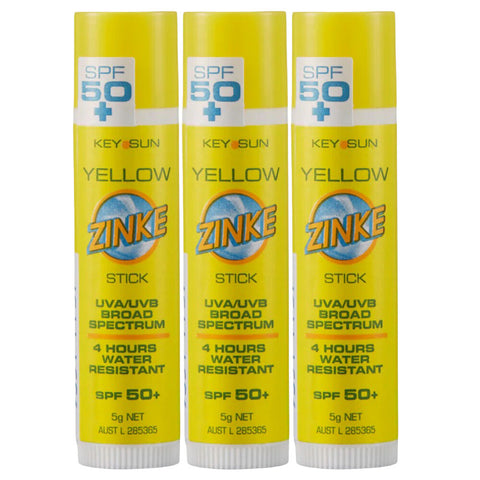 ZINKE SPF 50 Plus Yellow Zinc Stick 5g Pack of 3