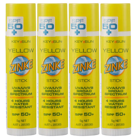 ZINKE SPF 50 Plus Yellow Zinc Stick 5g Pack of 4