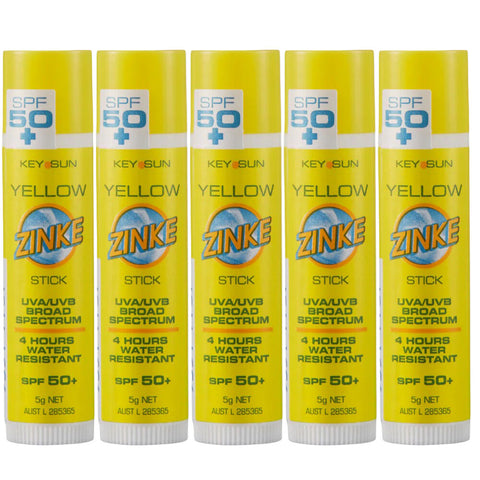 ZINKE SPF 50 Plus Yellow Zinc Stick 5g Pack of 5
