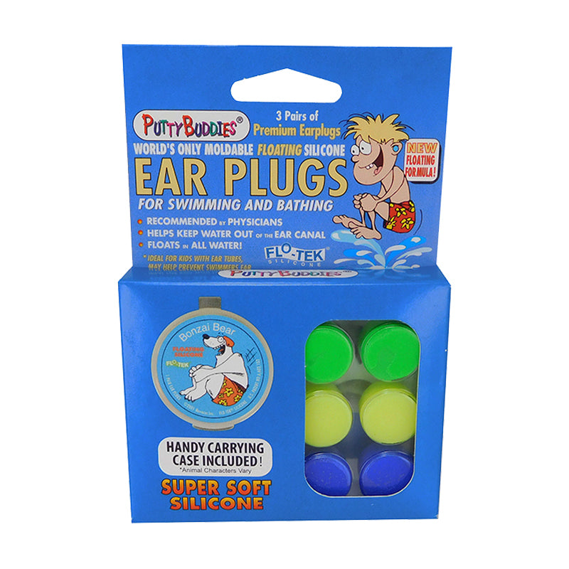 Putty Buddies Premium Floating Silicone Ear Plugs 3 Pairs With Case