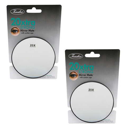 Tender 20x Magnifying Mirror 9cm 2 Pack Suction Cup Portable Makeup Mirror