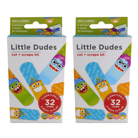 Surgical Basics Little Dudes Kids Wound Closure and Scrape Kit 32 Pieces x 2