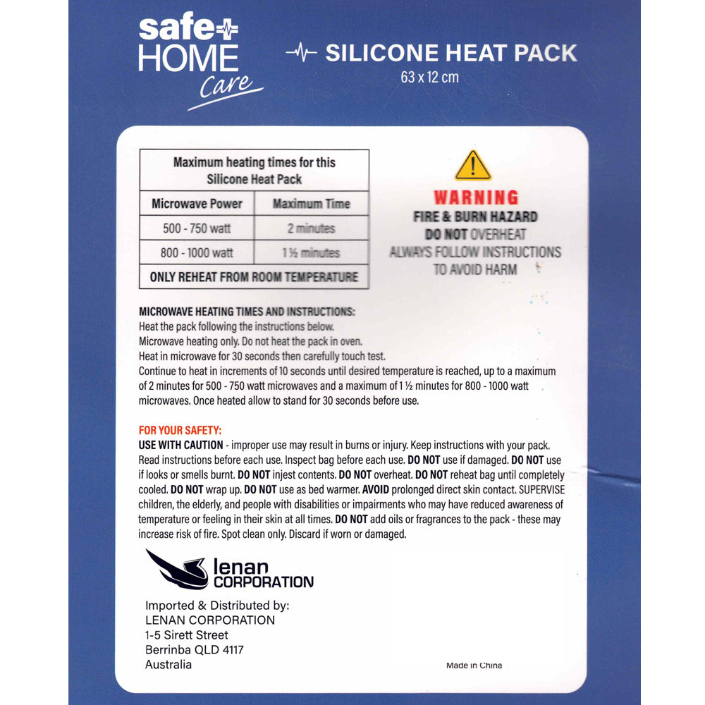 Safe Home Care Red Soft Silicone Heat Pack 63 x 12 cm