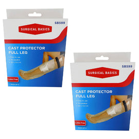 Surgical Basics Full Leg Cast Protector Pack of 2 Reusable Size 30 x 102cm