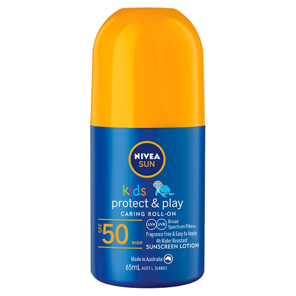 Nivea Sun Kids Protect & Play SPF50 Roll-On Sunscreen 65mL