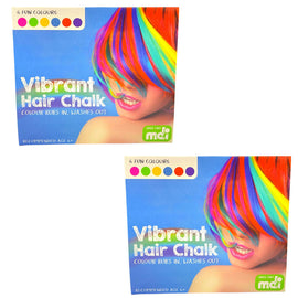 MDI Vibrant Hair Chalk 6 Colours Washes Out Colour Rubs Pack of 2