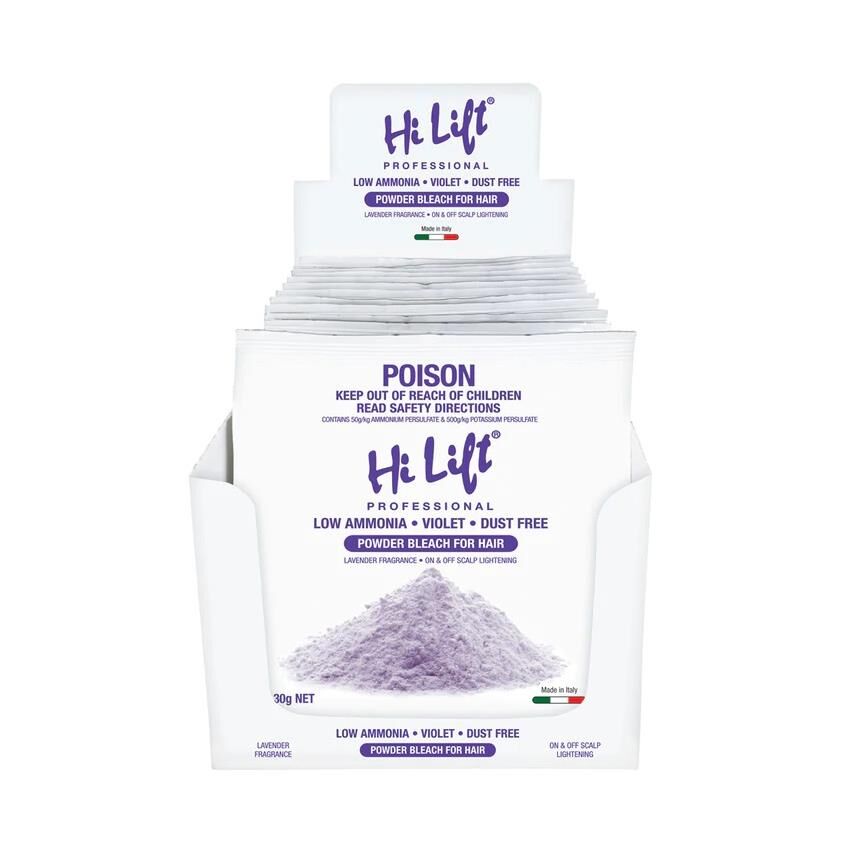 Hi Lift Violet Lavender Powder Bleach Sachets 30g Display of 12