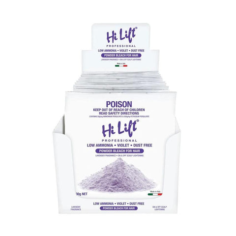 Hi Lift Violet Lavender Powder Bleach Sachets 30g Display of 12