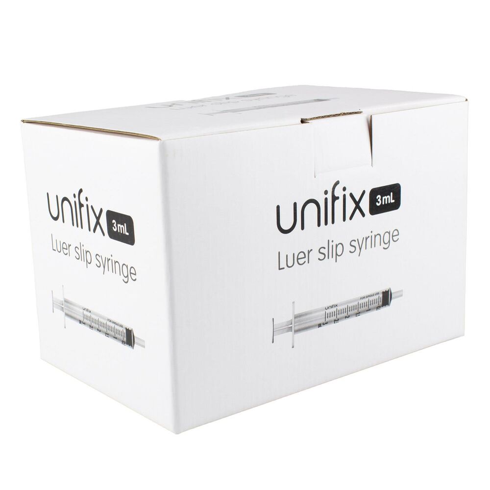Unifix Syringe 3mL Luer Slip Box of 100