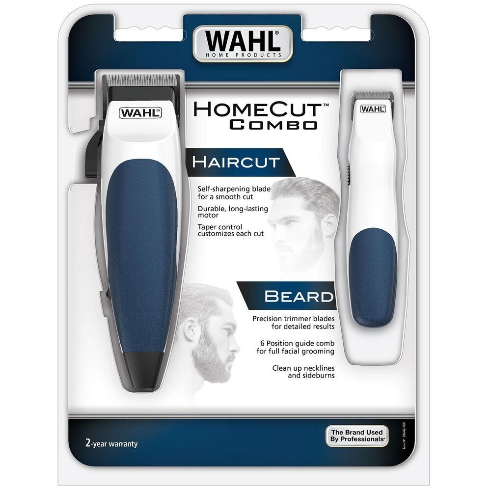 Wahl HomeCut Combo Corded Clipper and Beard Trimmer + Blade Oil Care Kit